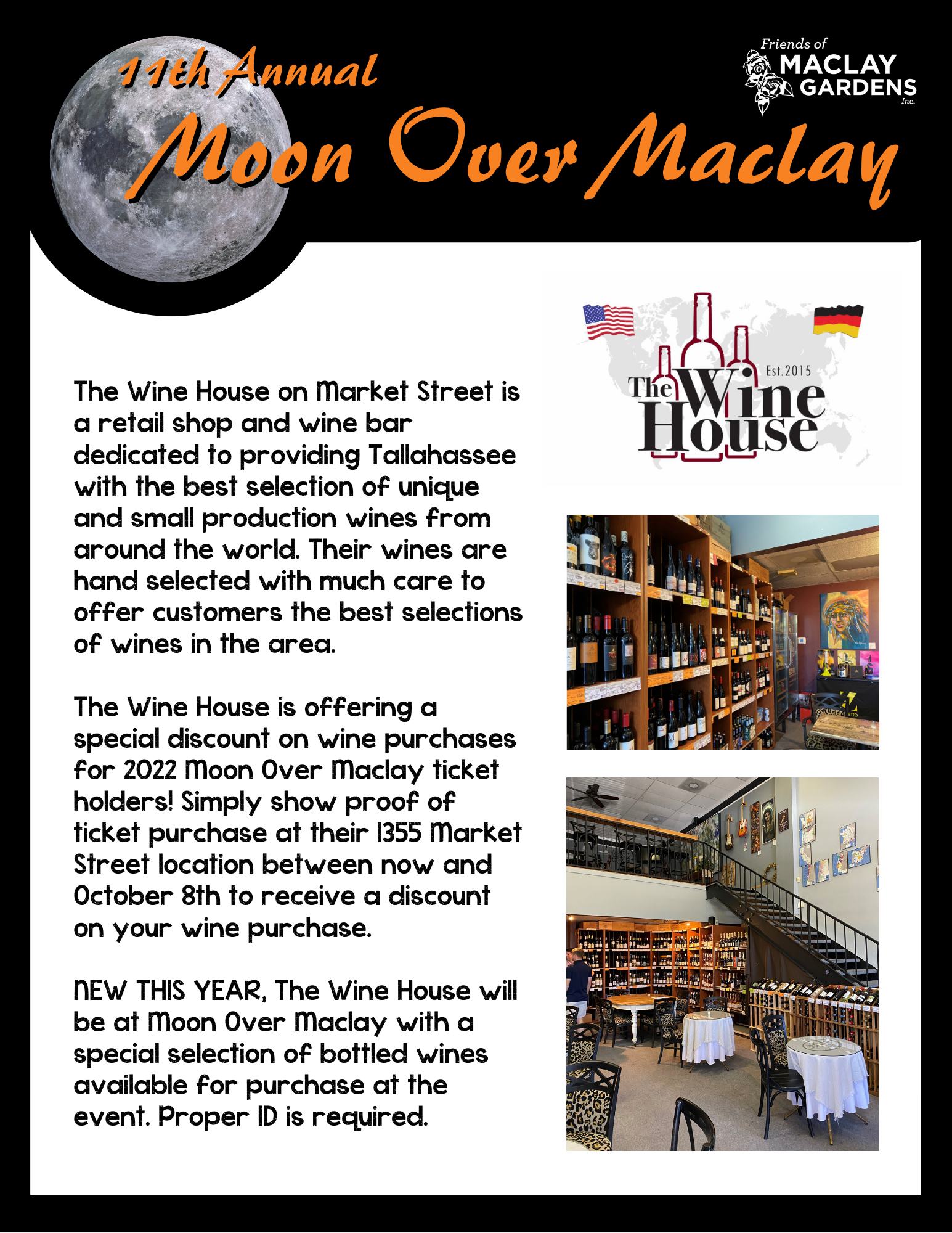 Moon over Maclay sponsored by The Wine House The Wine House